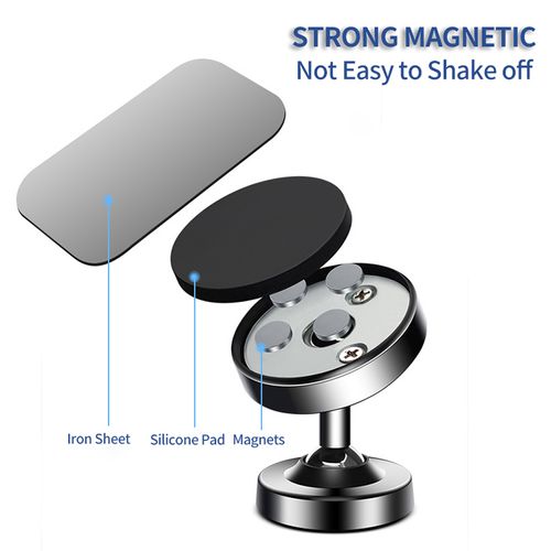New High Quality Bestselling Universal Custom Logo Adjustable Dual 360 Degree Rotation Dashboard Mount Magnetic Car Phone Holder