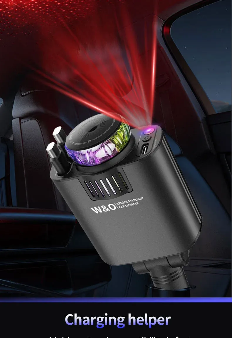 45W 12-24v Starry Top 12-24v Fast Charge 5 in 1 Integrated Car Aromatherapy Mobile Phone Charger