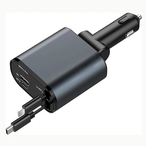 4 in 1 66W Retractable Car Charger Adapter USB Super Fast Electric Fast Phone Charger Car Charger Adapter