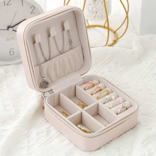 PU leather Mini jewelry box Portable travel organizer