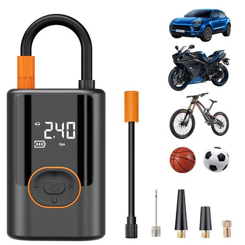 Portable car wireless air pump, electric car tire inflation pump, high-pressure fast-charging air pump for vehicles