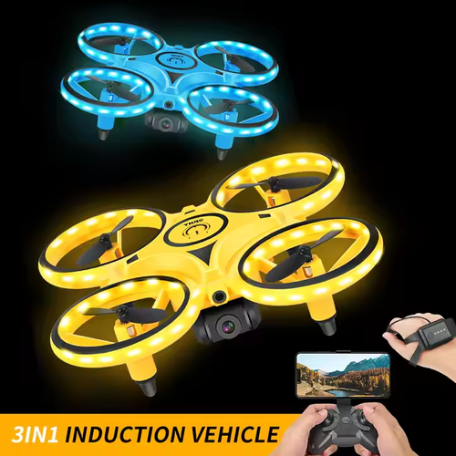 Hot Selling UFO Gesture Hand Control Rc Plane Toy Led Lights Rc Drone Plastic Long Range Quadcopter Mini Drone for Kids