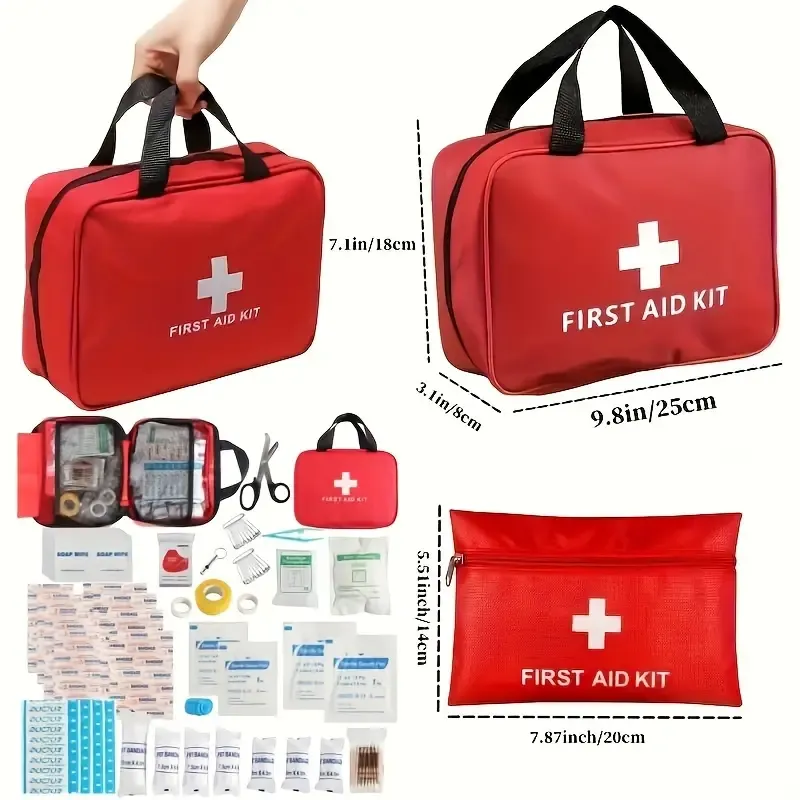 27pcs(173pcs )Multi-purpose Small Large First Aid Kit: Portable Bag For Outdoor Hunting, Hiking, Camping And More - Including Emergency Supplies! Included Accessories