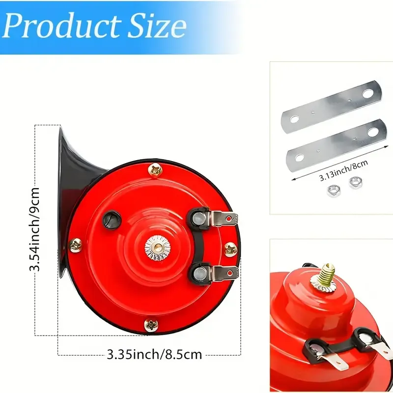 2pcs 130DB Super Loud Train Horns, 12V Air Horn Replacement Kit