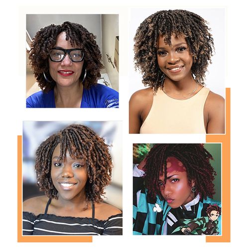 Dreadlock Wig Short Twist Wigs For Women Afro BlacCurly Synthetic Wig Faux Locs Braided Crochet Synthetic Hair Wig For Women