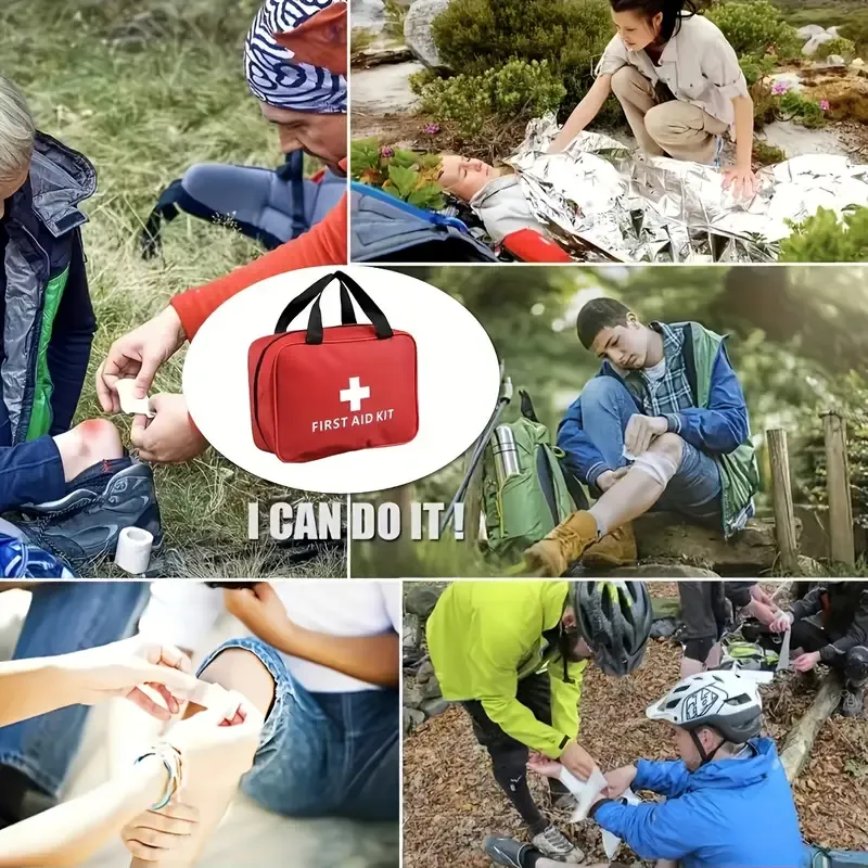 27pcs(173pcs )Multi-purpose Small Large First Aid Kit: Portable Bag For Outdoor Hunting, Hiking, Camping And More - Including Emergency Supplies! Included Accessories