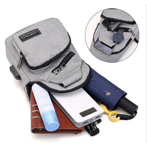 MeiJieLuo Men Casual Outdoor Travel Crossbody Bag With USB Port