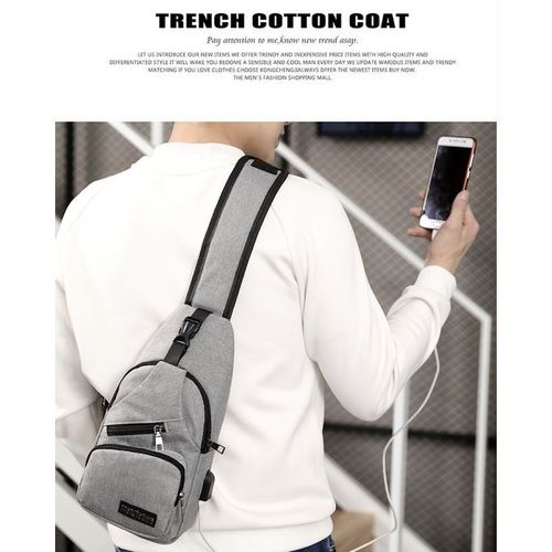 MeiJieLuo Men Casual Outdoor Travel Crossbody Bag With USB Port