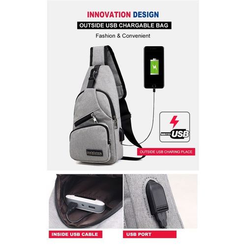 MeiJieLuo Men Casual Outdoor Travel Crossbody Bag With USB Port