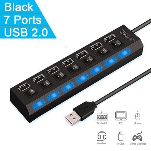 Splitter 7 Port USB 2.0 High Speed USB