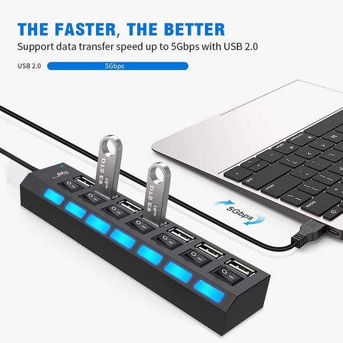 Splitter 7 Port USB 2.0 High Speed USB