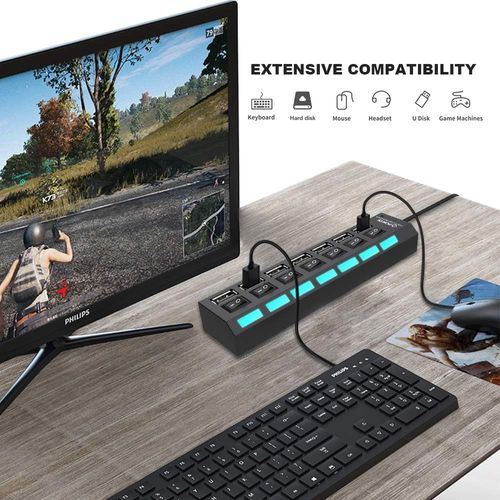 Splitter 7 Port USB 2.0 High Speed USB