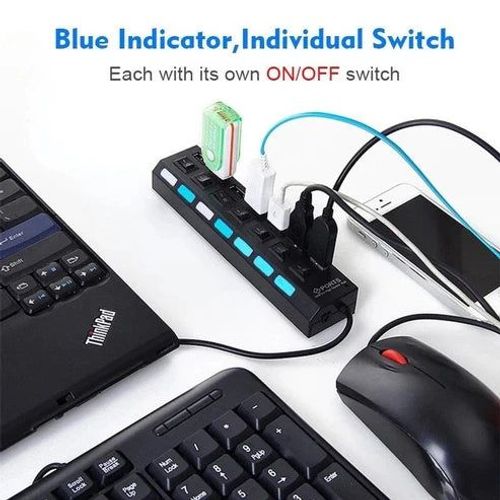 Splitter 7 Port USB 2.0 High Speed USB