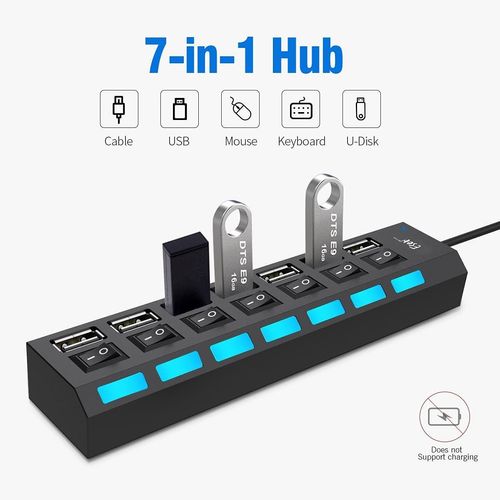 Splitter 7 Port USB 2.0 High Speed USB