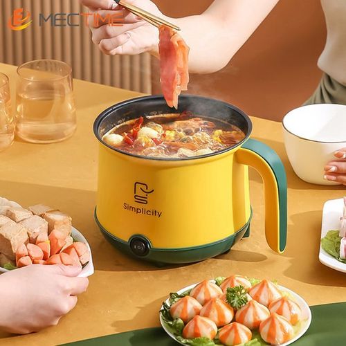 1.8L Electric Pot Pan Cooker Cooking Fry Stew - Yellow