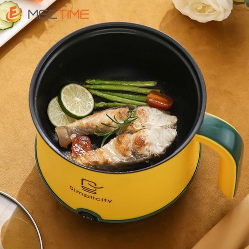1.8L Electric Pot Pan Cooker Cooking Fry Stew - Yellow