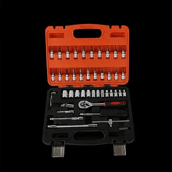 Set of 46pcs Manual Machine Auto Repair Combination Tool sets Hand Impact Spanner Small Socket Wrench set