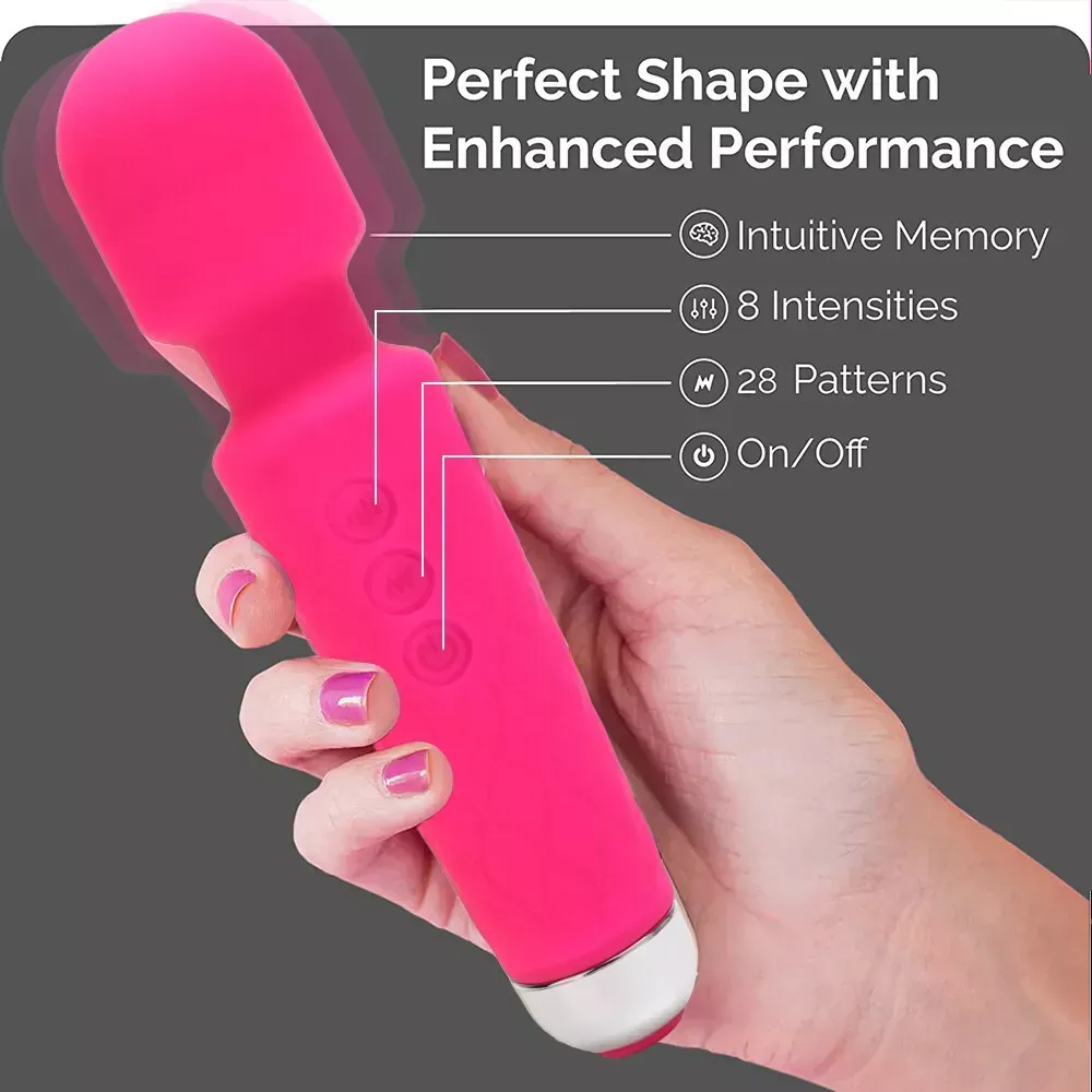 LZDUATAN 20 Mode Powerful Rechargeable Magic Wand Vibrator