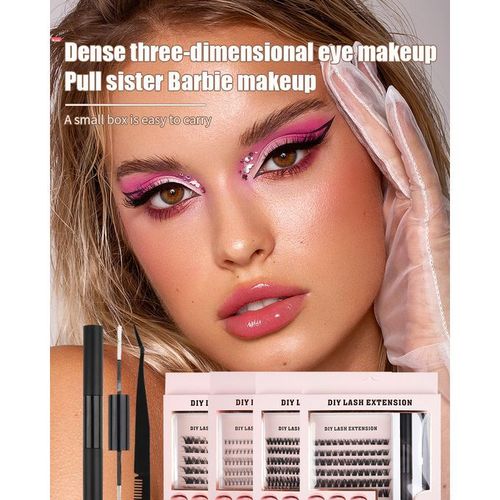 DIY Eyelash Extension Single Cluster Cat Eye Lashes False Lash With Bond