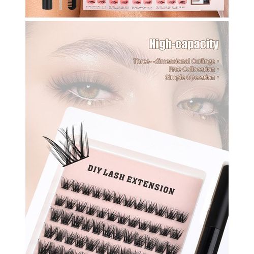 DIY Eyelash Extension Single Cluster Cat Eye Lashes False Lash With Bond