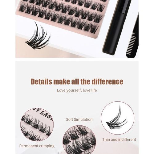 DIY Eyelash Extension Single Cluster Cat Eye Lashes False Lash With Bond