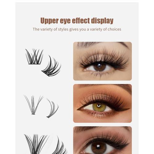 DIY Eyelash Extension Single Cluster Cat Eye Lashes False Lash With Bond
