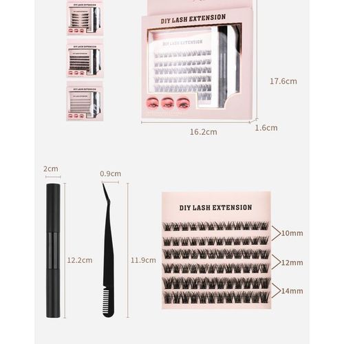 DIY Eyelash Extension Single Cluster Cat Eye Lashes False Lash With Bond