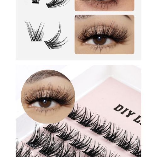 DIY Eyelash Extension Single Cluster Cat Eye Lashes False Lash With Bond