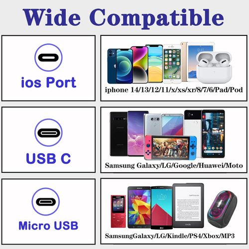 3-in-1 Luminous Fast Charge Cable For Apple Android Type-C