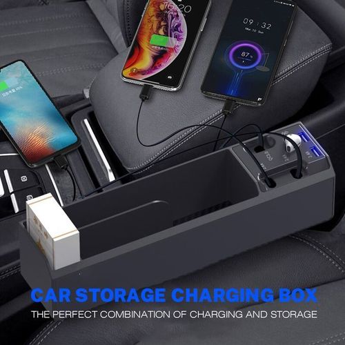 Car Seat Gap Filler Organizer With CellPhone Charging Cables