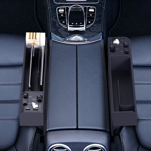 Car Seat Gap Filler Organizer With CellPhone Charging Cables