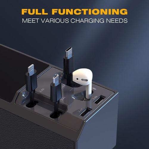 Car Seat Gap Filler Organizer With CellPhone Charging Cables
