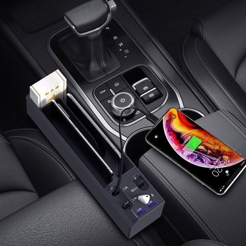 Car Seat Gap Filler Organizer With CellPhone Charging Cables