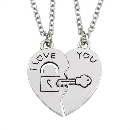 Best Friends Love Heart Couple Necklace. Jewelry