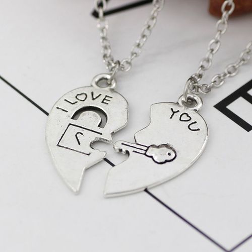 Best Friends Love Heart Couple Necklace. Jewelry