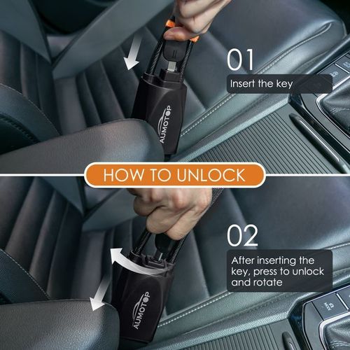 Universal Steering Wheel Lock Anti-Theft Device - Black