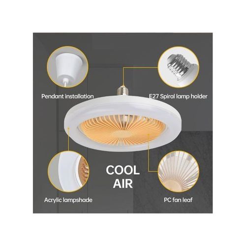 Led Ceiling Light With Built-in Fan And Remote Control - 30W