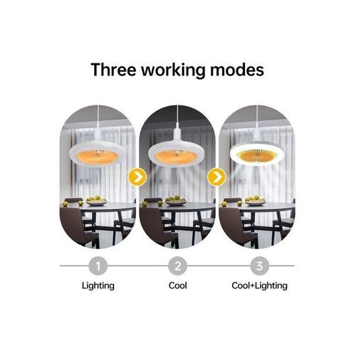 Led Ceiling Light With Built-in Fan And Remote Control - 30W
