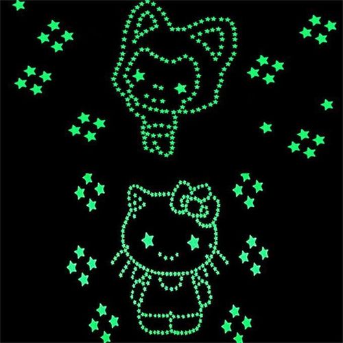 100pcs 3D Stars Glow In The Dark Wall Stickers Luminous