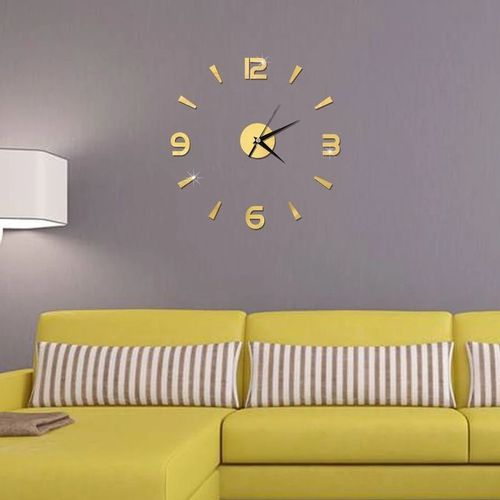 3D Mirror Number Wall Clock Stickers