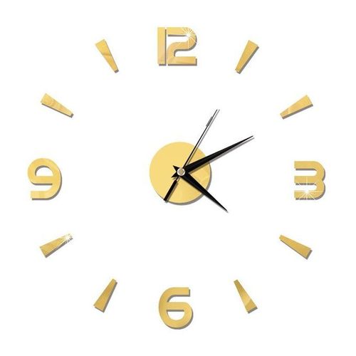 3D Mirror Number Wall Clock Stickers