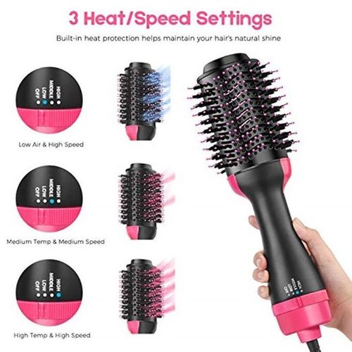 2 In 1 Multifunction Hair Dryer Straightener Curler Blow Hot Brush Electric Comb Stretcher