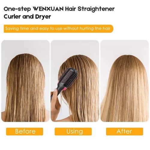 2 In 1 Multifunction Hair Dryer Straightener Curler Blow Hot Brush Electric Comb Stretcher