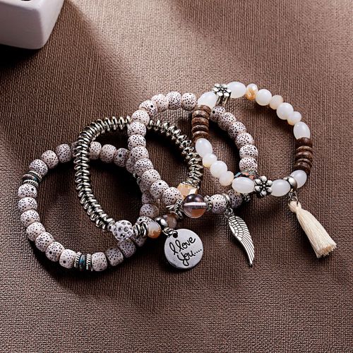4 PCS Bohemian Beaded Bracelets