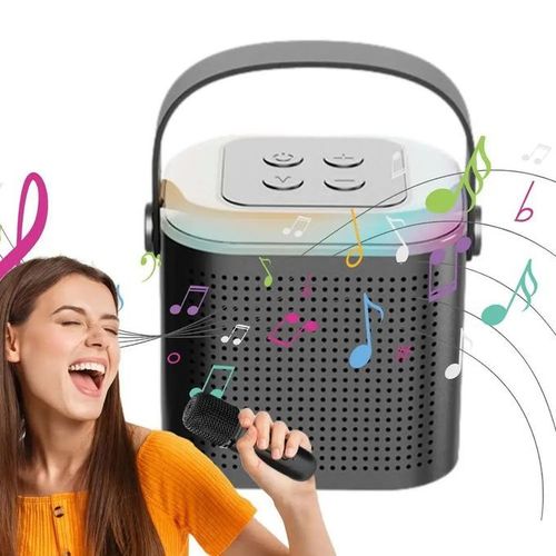 Y1-Single Mic Wireless Microphone Bluetooth Speaker Home Edition - Black