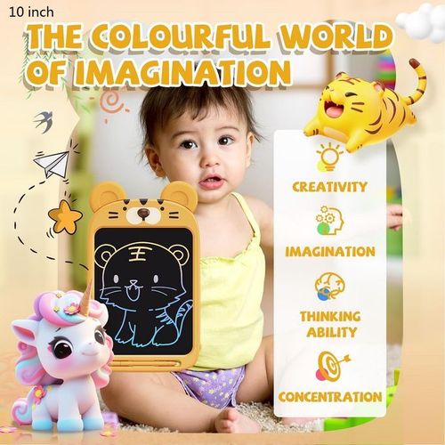 10'' LCD Writing Tablet Kids Reusable Drawing Pad Tiger Toys