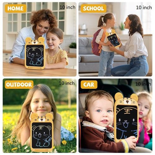 10'' LCD Writing Tablet Kids Reusable Drawing Pad Tiger Toys
