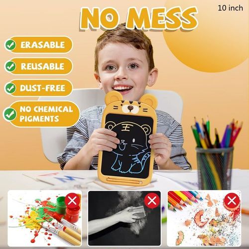10'' LCD Writing Tablet Kids Reusable Drawing Pad Tiger Toys