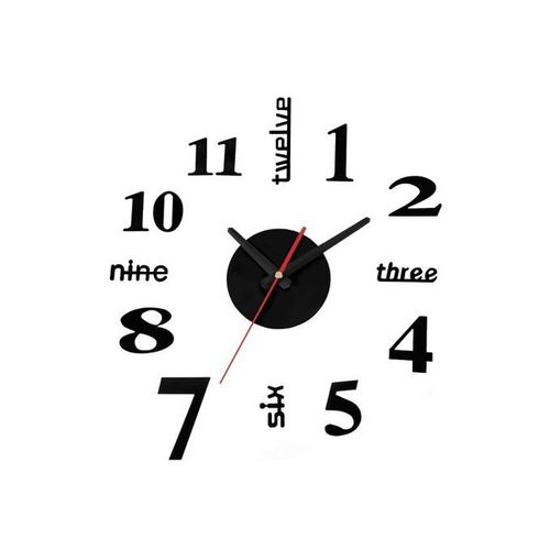 Stick On Wall Clock DIY Large Modern Design Decal 3D