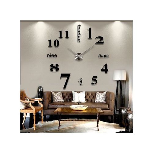 Stick On Wall Clock DIY Large Modern Design Decal 3D